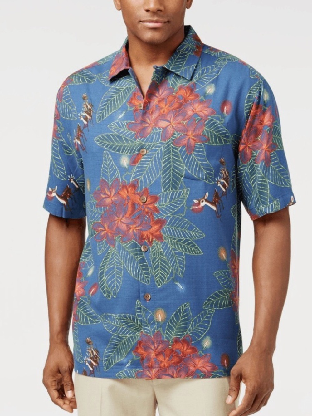 Tommy Bahama Christmas short sleeve Hawaiian shirt